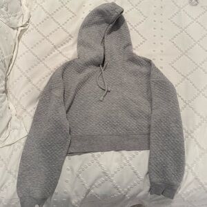 Gray Quilted Women's Hoodie